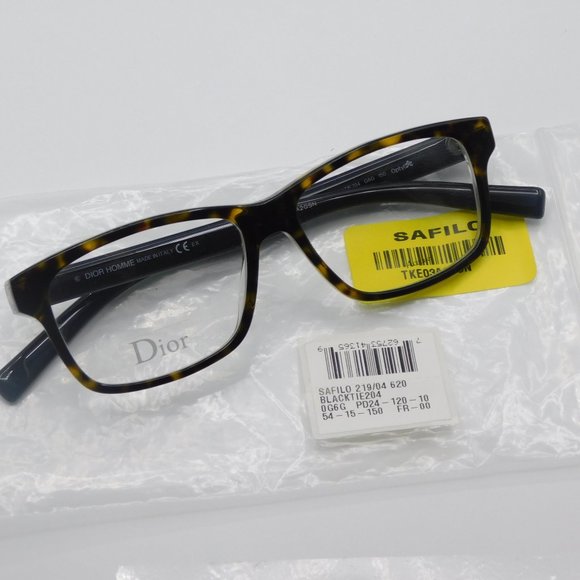 NEW DIOR BLACKTIE 204 0G6G HAVANA BLACK RECTANGULAR EYEGLASSES FRAME 54-… - Picture 11 of 11